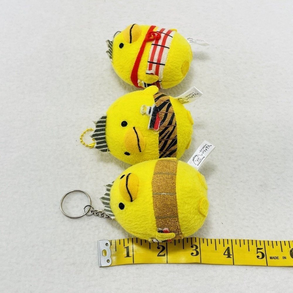 Daichi Bariisan Barry Chan Imabari Keychain Chain Plush Toy 3 Yellow Chick Bird - Picture 6 of 9
